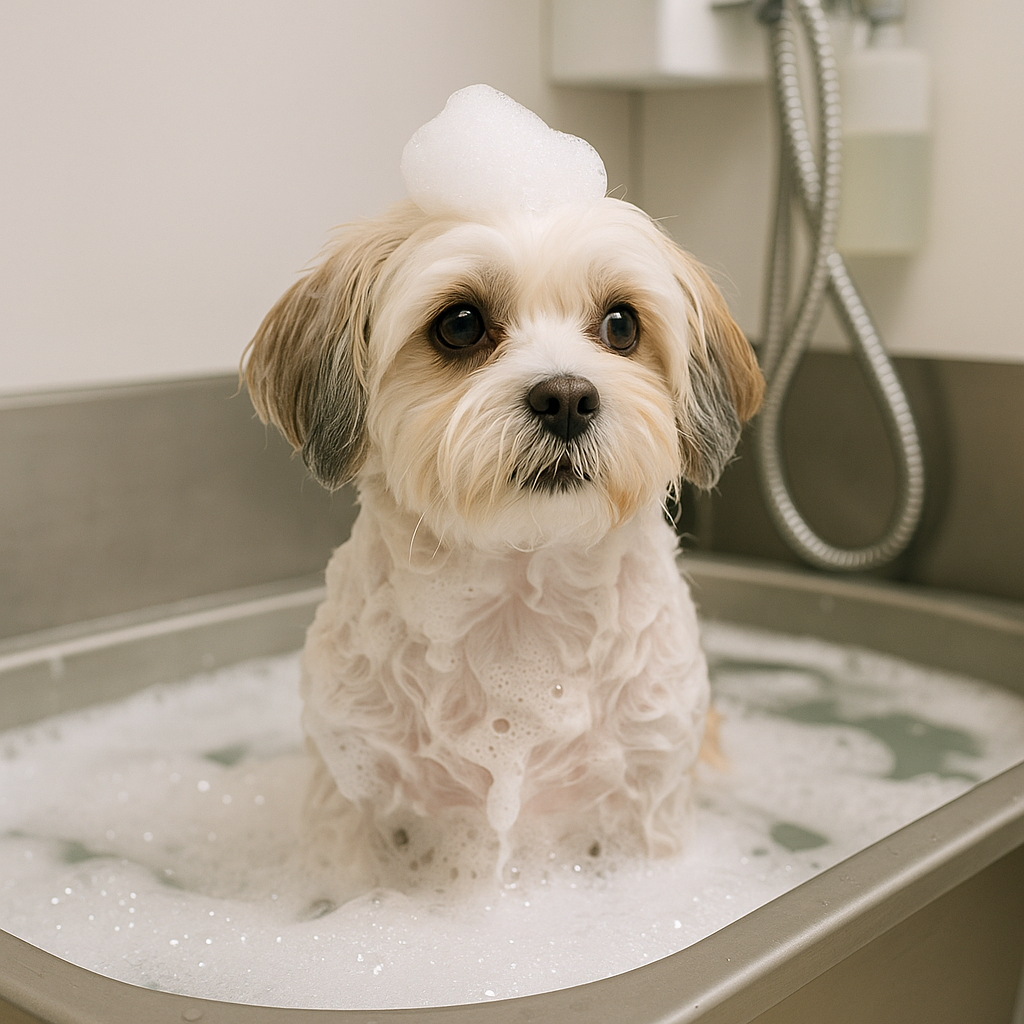 Dog bath with premium shampoo